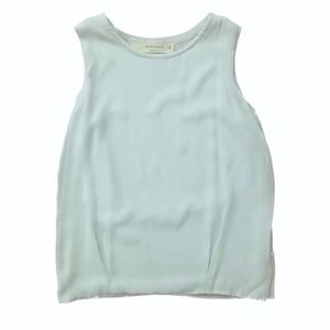 Zara Blue Knit Chiffon Tank